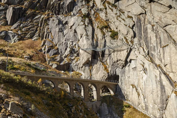 stock image scenic shot of old stone bridge in mountains