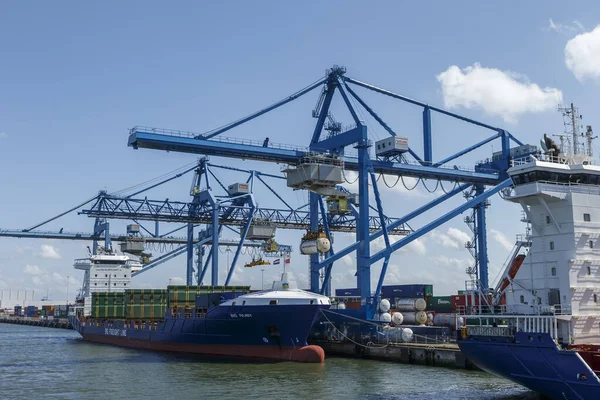 Containerschepen Containerschepen Haven Van Rotterdam Nederland — Stockfoto