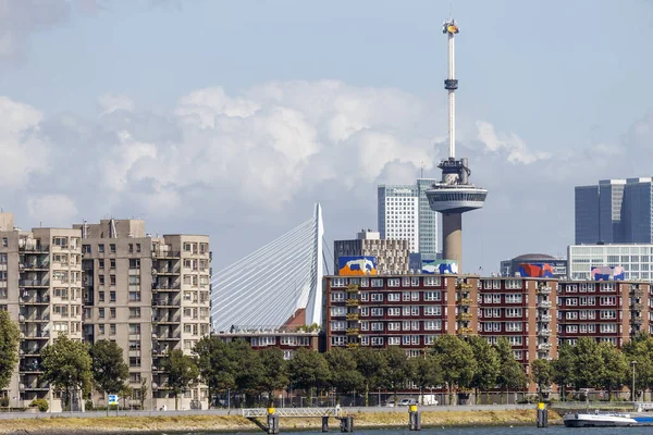 Pohled Rotterdamský Přístav Panorama Města Rotterdam Nizozemsko — Stock fotografie