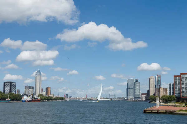 Veduta Del Porto Dello Skyline Della Città Rotterdam Con Architettura — Foto Stock