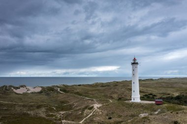 Hollanda 'nın kuzeyindeki deniz feneri.