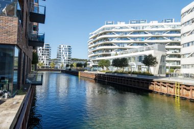 Arhus rıhtımındaki modern konut binaları