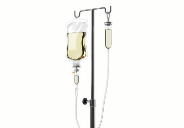 Beyaz arkaplanda izole edilmiş bir steteskopun 3 boyutlu çizimi