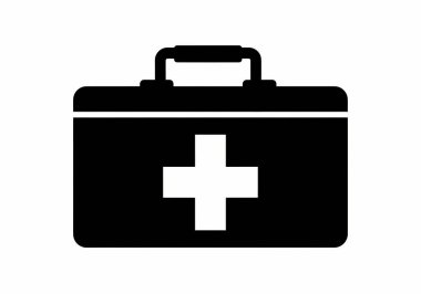 İlk yardım kiti simgesi. İlk yardım kiti vektör simgesi web için basit örnek