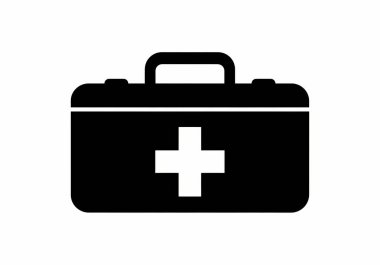 İlk yardım çantası sembol vektörü. İlk yardım çantası işareti. izole edilmiş sembol çizimi