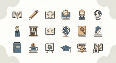 eðitim ve üniversite konseptinin sade tasarım temsili.