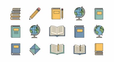 Okul kitapları seti.