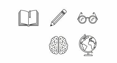 okul simgeler vektör kümesi.