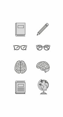 Ofis ve iş simgesinin vektör tasarımı. Ofis ve sistem stok vektör illüstrasyonu koleksiyonu.