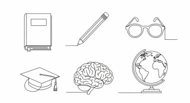 okul simgeleri dizisi