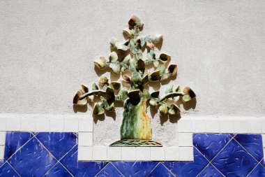 Duvarında beyaz bir çiçek olan güzel bir fotoğraf.