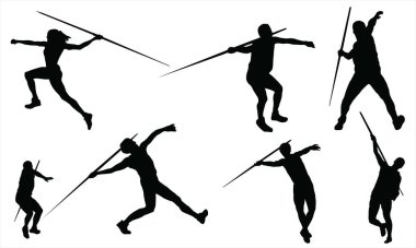 Atletlerin siluetleri, vektör illüstrasyonu