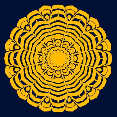 Premium baskı tasarımları için ayrıntılı süslü mandala deseni. Zarif ev dekorasyonu için dekoratif altın mandala elementi.