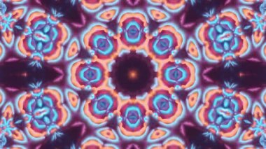 Soyut boya fırça mürekkep patlayabilir formanın düzgün kavramı simetrik desen süs dekoratif Kaleidoscope hareketi geometrik daire ve yıldız şekli