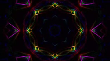 Hafif boya. Neon parıltısı. Simetri ve yansıma. Şenlik dekorasyonu. Soyut bulanık arkaplan. Parlak doku. Parlak desen. poster için yaratıcı grafik tasarımı