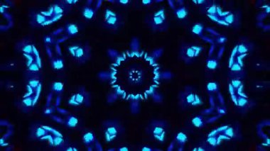 3 boyutlu fütüristik bir kaleydoskopik koridorun bir portala ve renkli neon ışıklara doğru yorumlanması