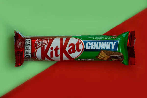 Outubro 2022 Ucrânia Cidade Kyiv Chocolate Bar Kit Kat Fundo — Fotografia de Stock