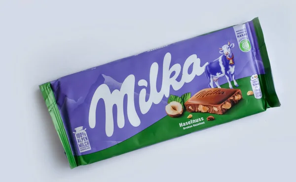 Oktober 2022 Ukraine Stadt Kiew Milka Schokolade Auf Hellem Hintergrund — Stockfoto