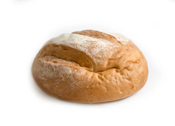 Beyaz Ekmek Beyaz Zemin Üzerine Izole — Stok fotoğraf