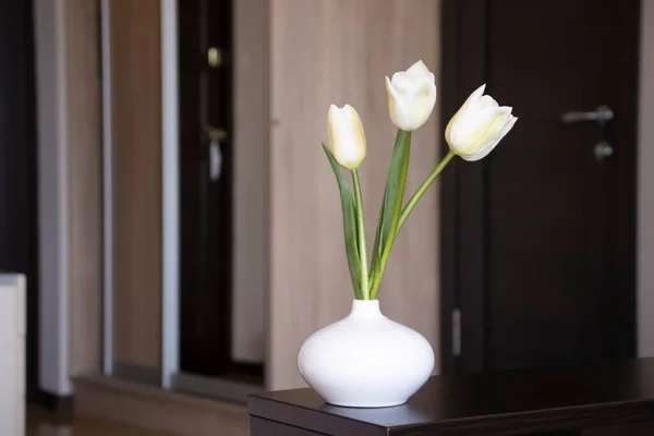 stock image Tulip flower in a vase at home