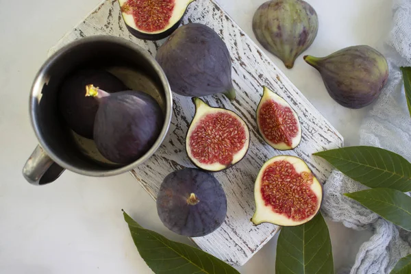 Fresh Figs Old Background — Stock Photo, Image