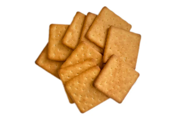 Salzige Kekse Isoliert Auf Weißem Hintergrund — Stockfoto