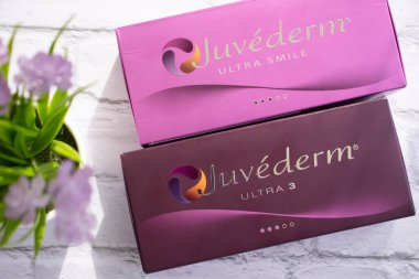 25 Şubat 2022 Ukrayna 'nın Kyiv şehri Juvederm şirketinden.