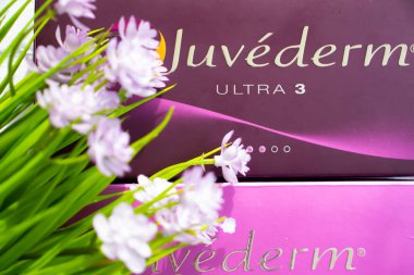 25 Şubat 2022 Ukrayna 'nın Kyiv şehri Juvederm şirketinden.