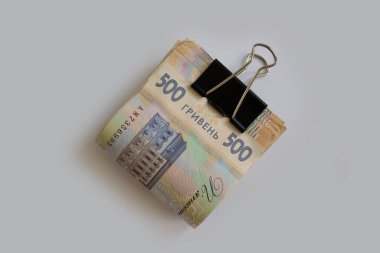 Hafif arkaplanda Ukrayna Hryvnia 'sı