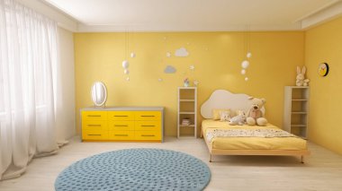 Children's room interior, 3d render, 3d illustration