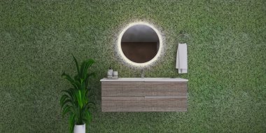 Bathroom interior design 3d render, 3d illustration