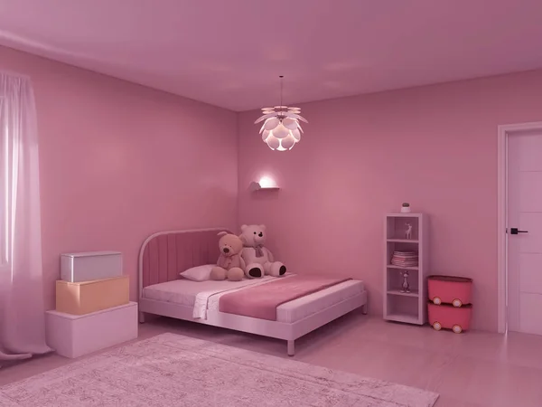 Children\'s room interior, 3d render, 3d illustration
