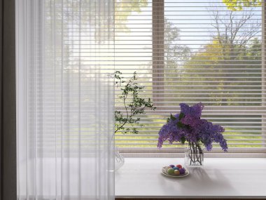 Easter holiday interior 3d render, 3d illustration