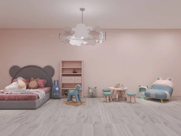 Children\'s room interior 3d render, 3d illustration