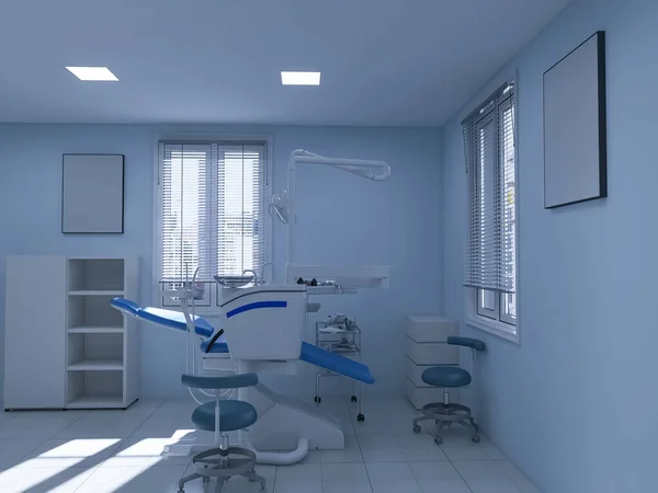 歯医者室内 3Dレンダリング 3Dイラスト — ストック写真