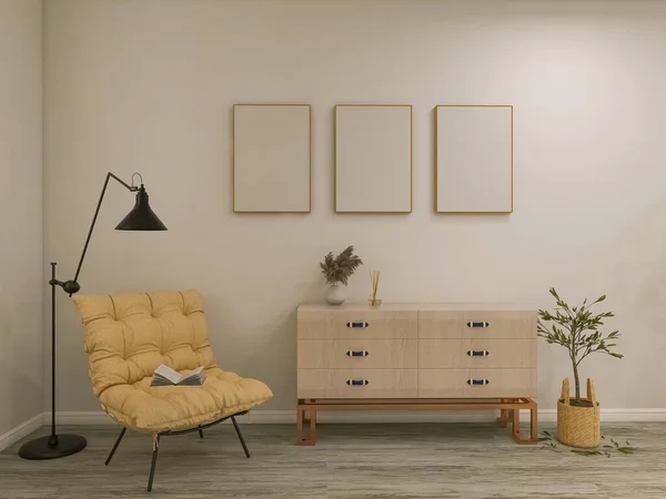 Living Room Interior Render Illustration — Stock Fotó