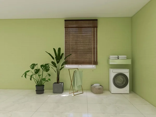 バスルームキッチン3Dレンダリング 3Dイラスト — ストック写真