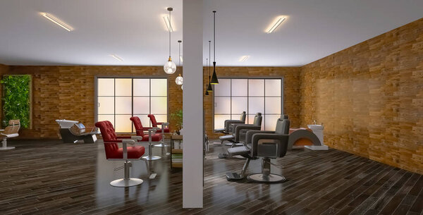 Beauty salon interior 3d render, 3d illustration