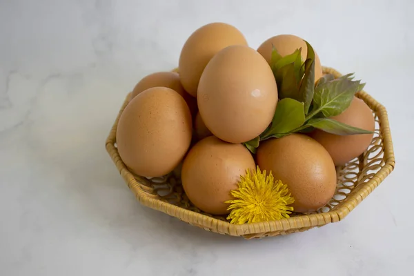 Eggs Flower Colored Background — Stock Photo, Image