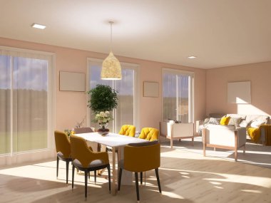 Oturma odası 3D görüntüleme, 3D çizim