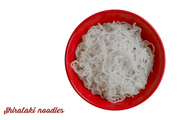 Shirataki Noodles Plate Isolated White Background — Stock Photo, Image