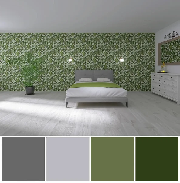 Bedroom Interior Render Illustration — Stock Photo, Image