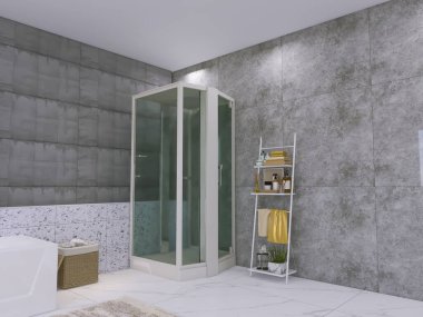 Banyo iç mekan 3D görüntü, 3D görüntü