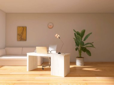 İç mekan, masaüstü bilgisayar 3D görüntüleme, 3D illüstrasyon