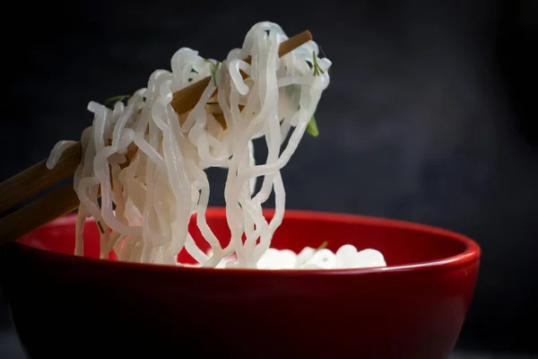 Shirataki Noodles Dark Background — Stock Photo, Image
