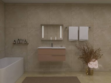 Banyo iç tasarımı 3D tasarım, 3D resimleme