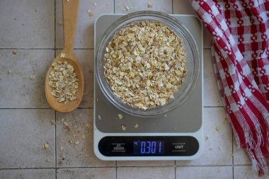 Kuru yulaf ezmesi, mutfak terazisi, mutfak...