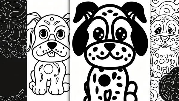 stock image Coloring page, cute dog