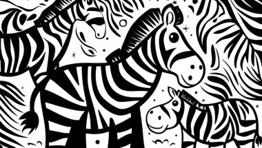 Boyama sayfası, şirin zebra