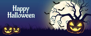 Cadılar bayramı tebrik kartı çevrimiçi ve neşeli balkabakları ve hayaletlerle baskı tasarımı. Dijital dilekler ve yazdırılabilir tasarımlar için mükemmel.